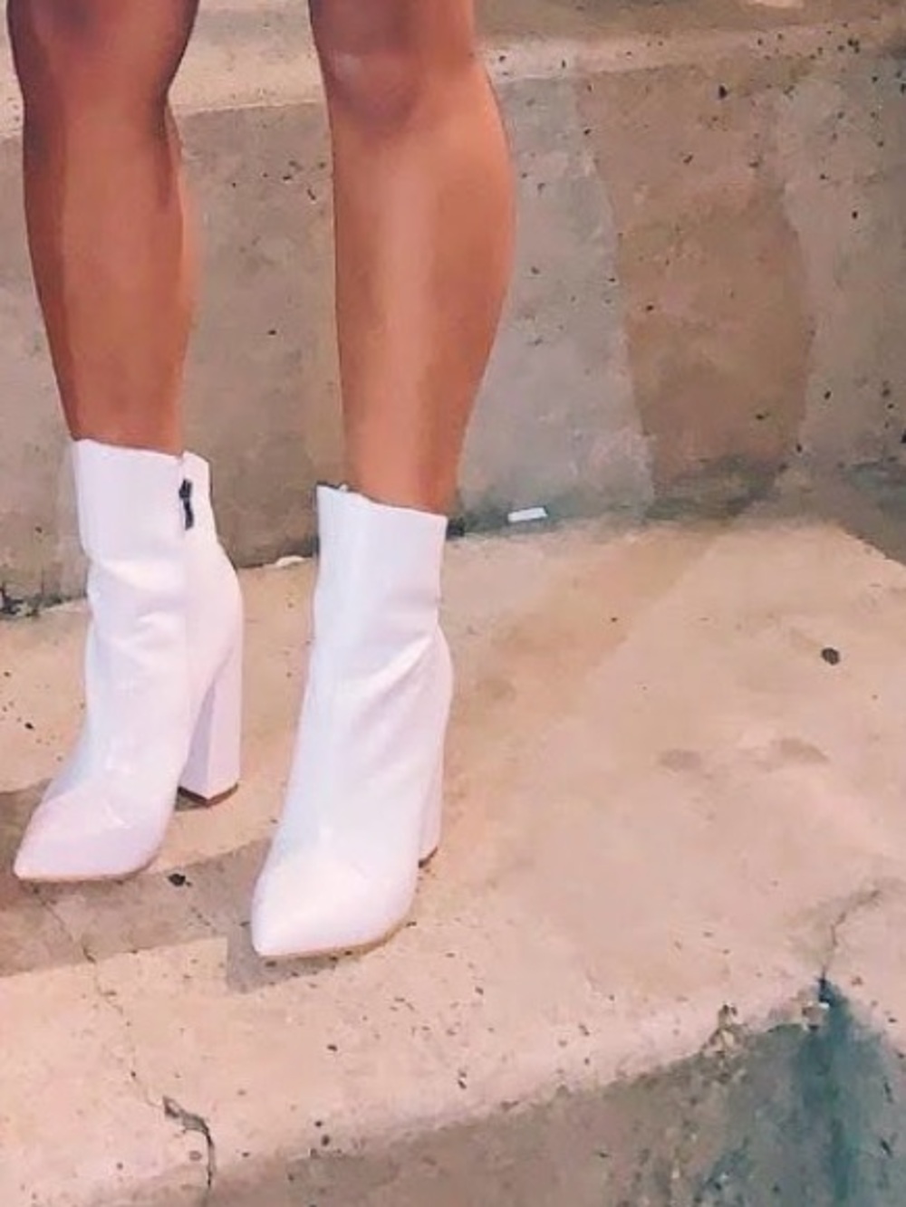 White Puff-Sleeve Mini Dress - Elegant Square Neck